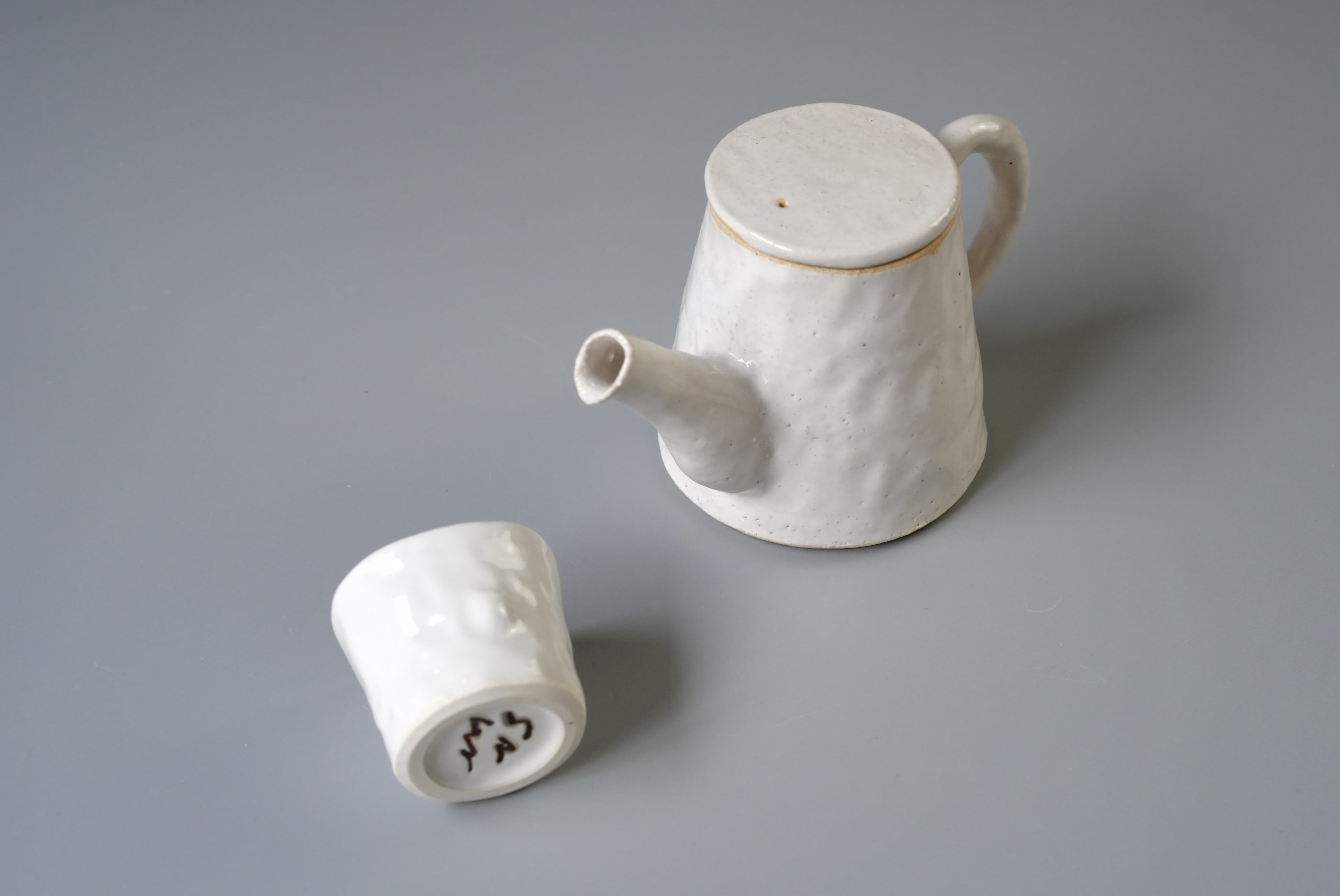 Sawa Isshiki Handbuilt White Glazed Teapot | Japanese Ceramic Kyusu Tea Pot | Handmade Pottery Teaware
