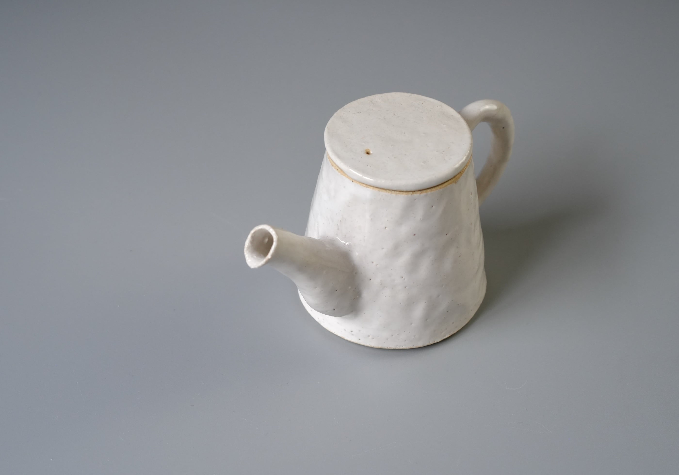 Sawa Isshiki Handbuilt White Glazed Teapot | Japanese Ceramic Kyusu Tea Pot | Handmade Pottery Teaware