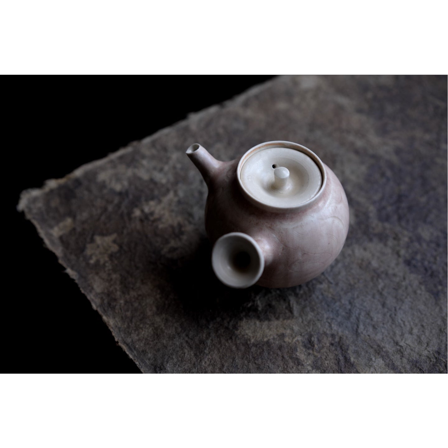 Handmade Kazuma Magari Red Porcelain Teapot, Japanese Kyusu, Studio Pottery Tea Set