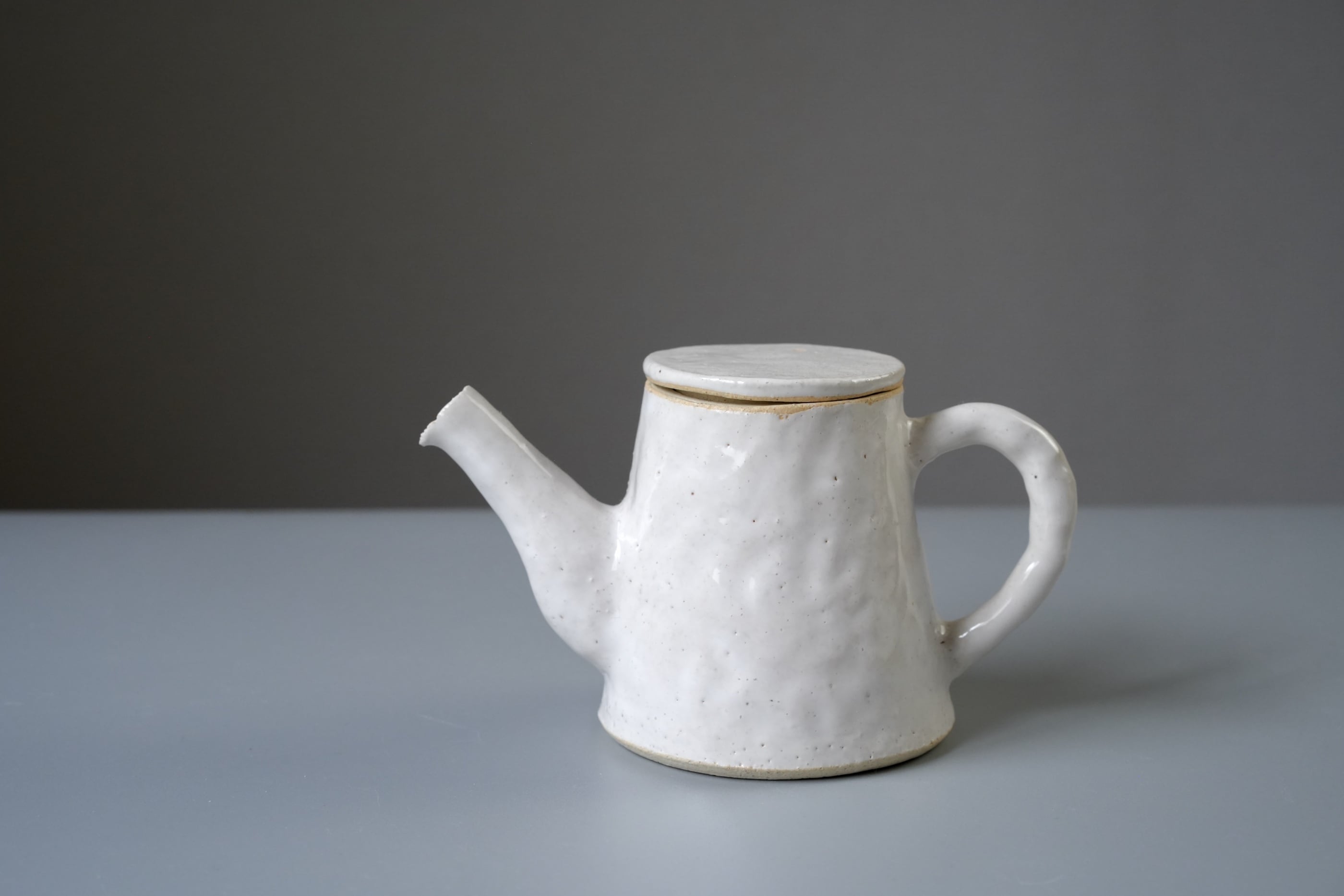 Sawa Isshiki Handbuilt White Glazed Teapot | Japanese Ceramic Kyusu Tea Pot | Handmade Pottery Teaware