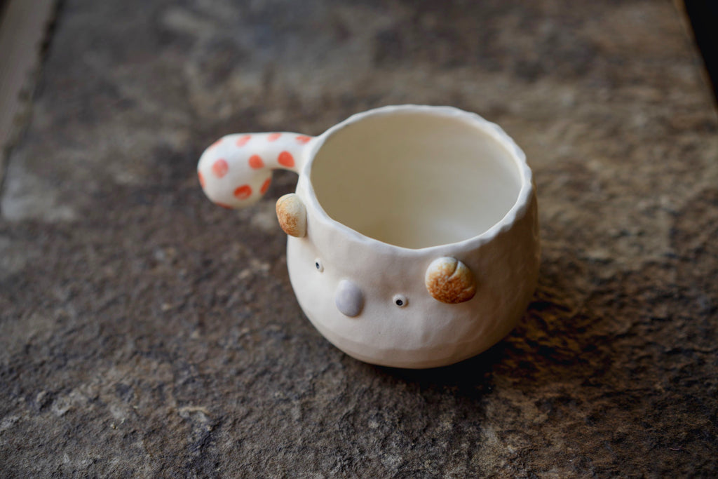 Handmade Japanese Ceramic Mug | Whimsical Character Coffee Cup by Izumi Chancey