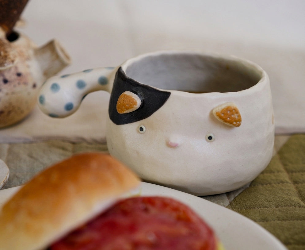 Handmade Japanese Ceramic Mug | Whimsical Character Coffee Cup by Izumi Chancey