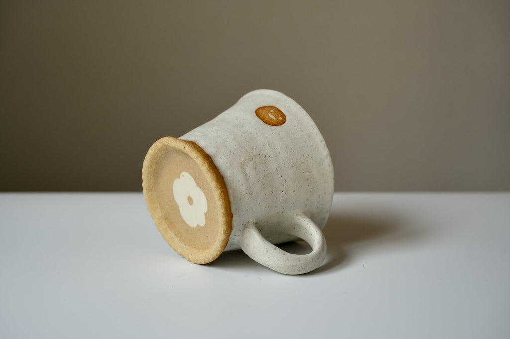 Handmade Ceramic Mug, Taiwan Pottery, Minimalist Artisan Coffee Cup, Face Design