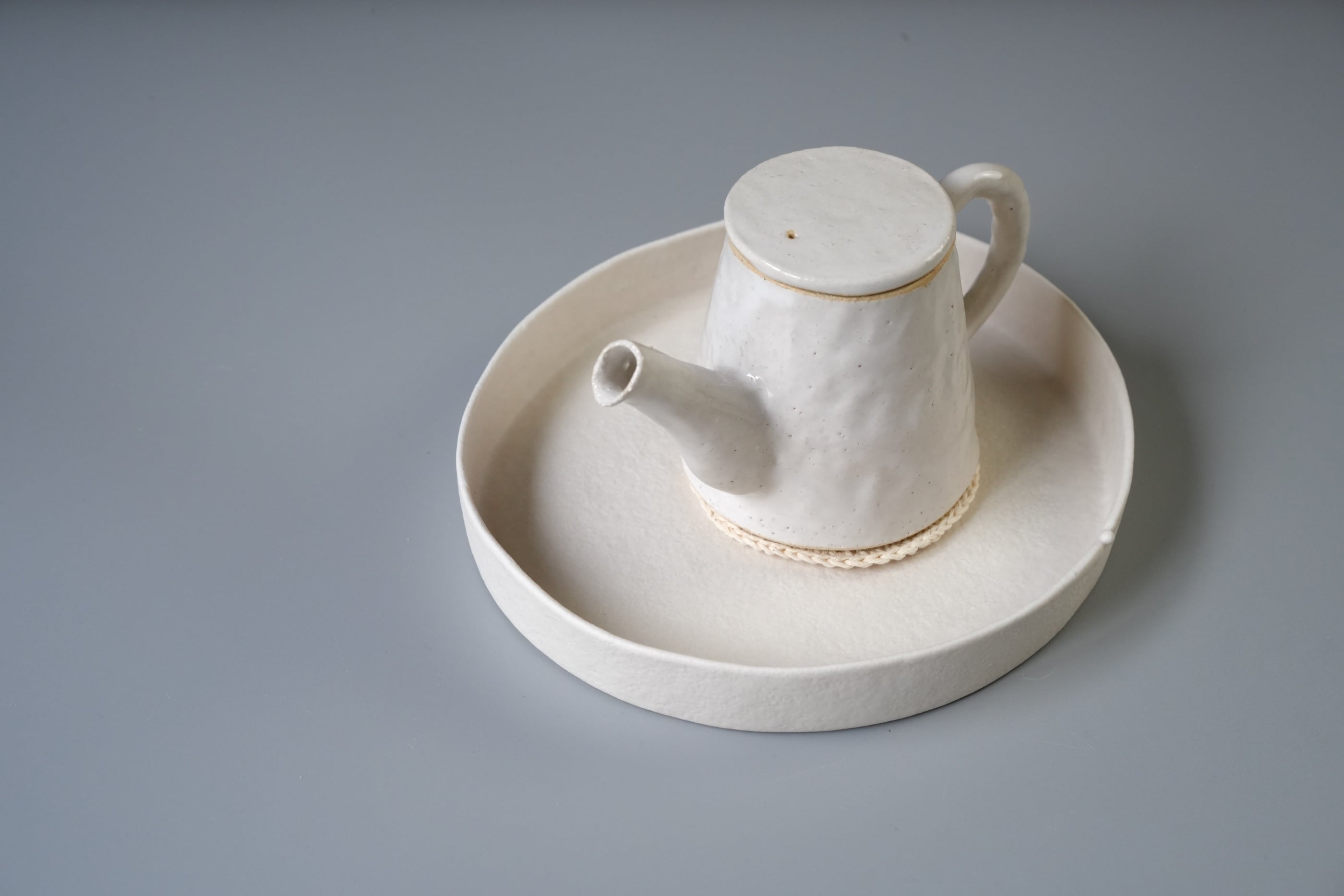 Sawa Isshiki Handbuilt White Glazed Teapot | Japanese Ceramic Kyusu Tea Pot | Handmade Pottery Teaware